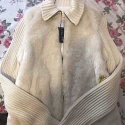 Cream  Beige Colored Fleece Jacket 