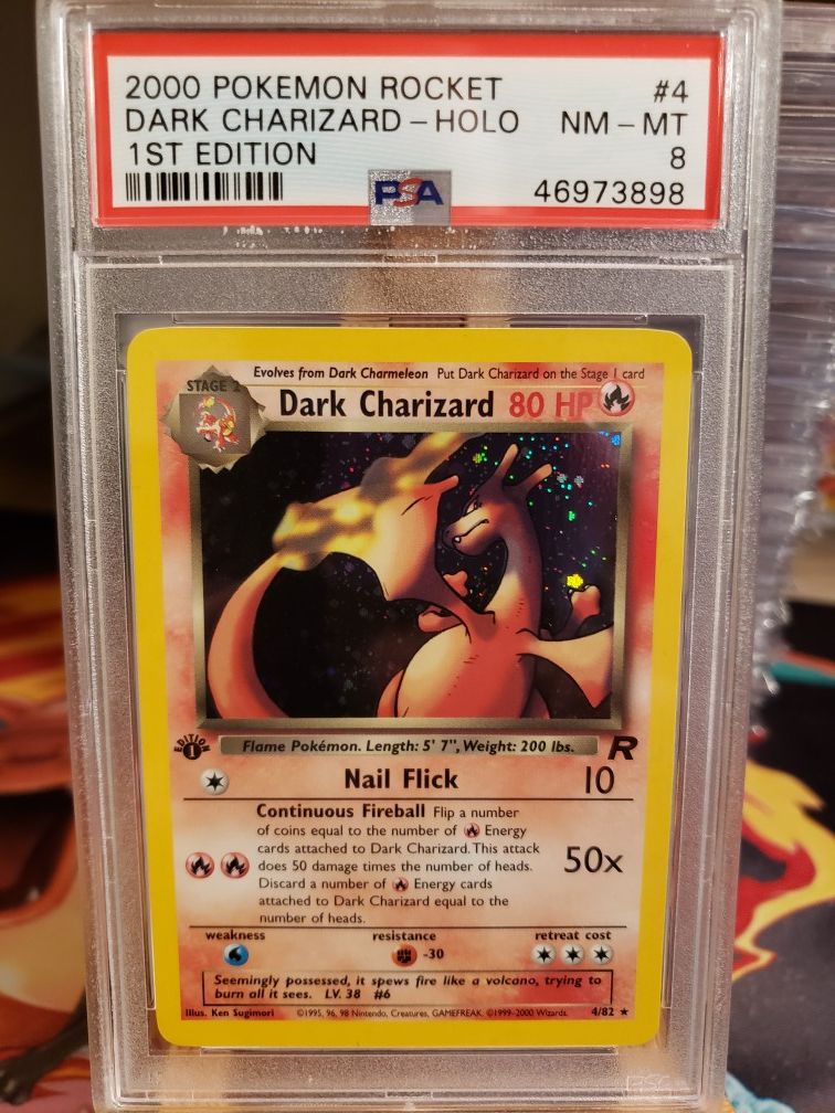 2000 Pokemon Rocket 1st Edition Holo Dark Charizard #4 PSA 8 NM-MT