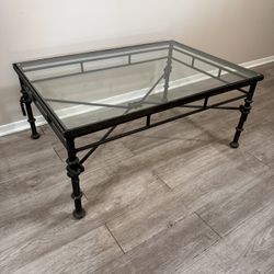 Coffee Table – Iron and glass- Industrial Vintage Style