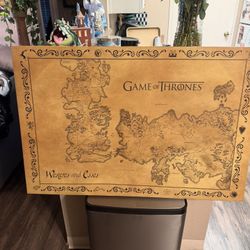 Game Of Thrones Antique Map of Westeros & Essos 24 × 36 Canvas Wall Art