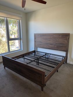 King size bed frame with mattress