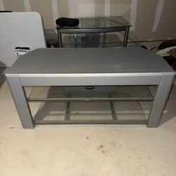 Silver TV Stand Table Glass