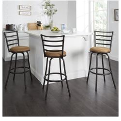 Set De 3 Bar Stools Or Sillas Para Bar 