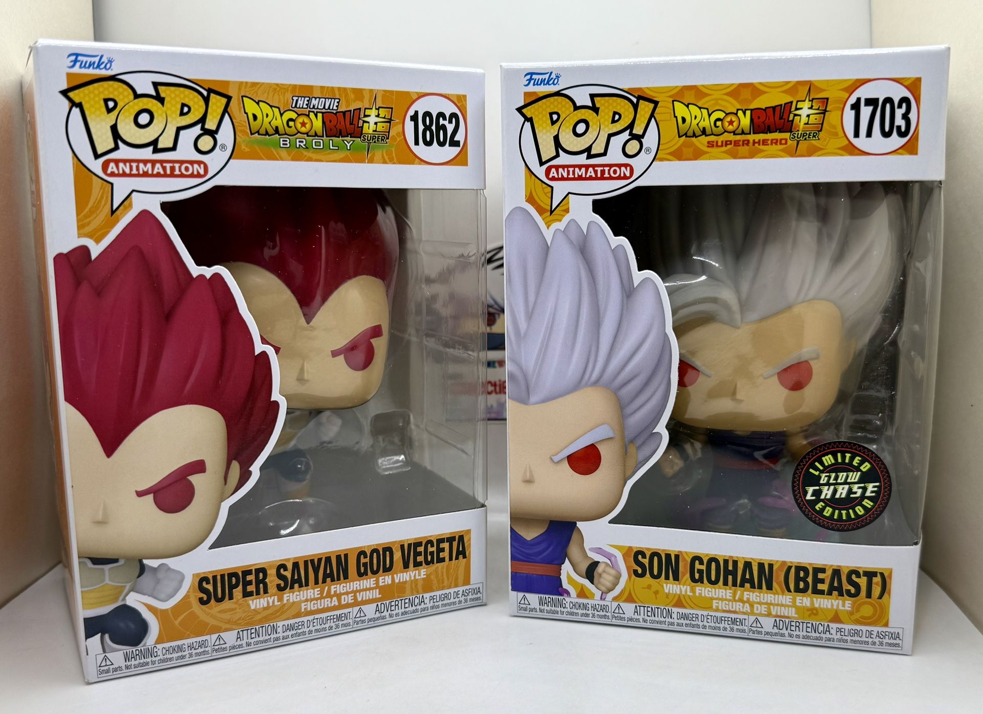 Dragon Ball - SSG Vegeta & Gohan GITD Chase Funko POP! 2 POP Bundle