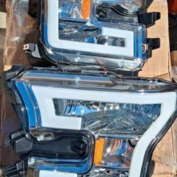 15-17 Ford F150 LED DRL Headlights Luces Micas Calaveras Faros Faroles Focos Headlamps