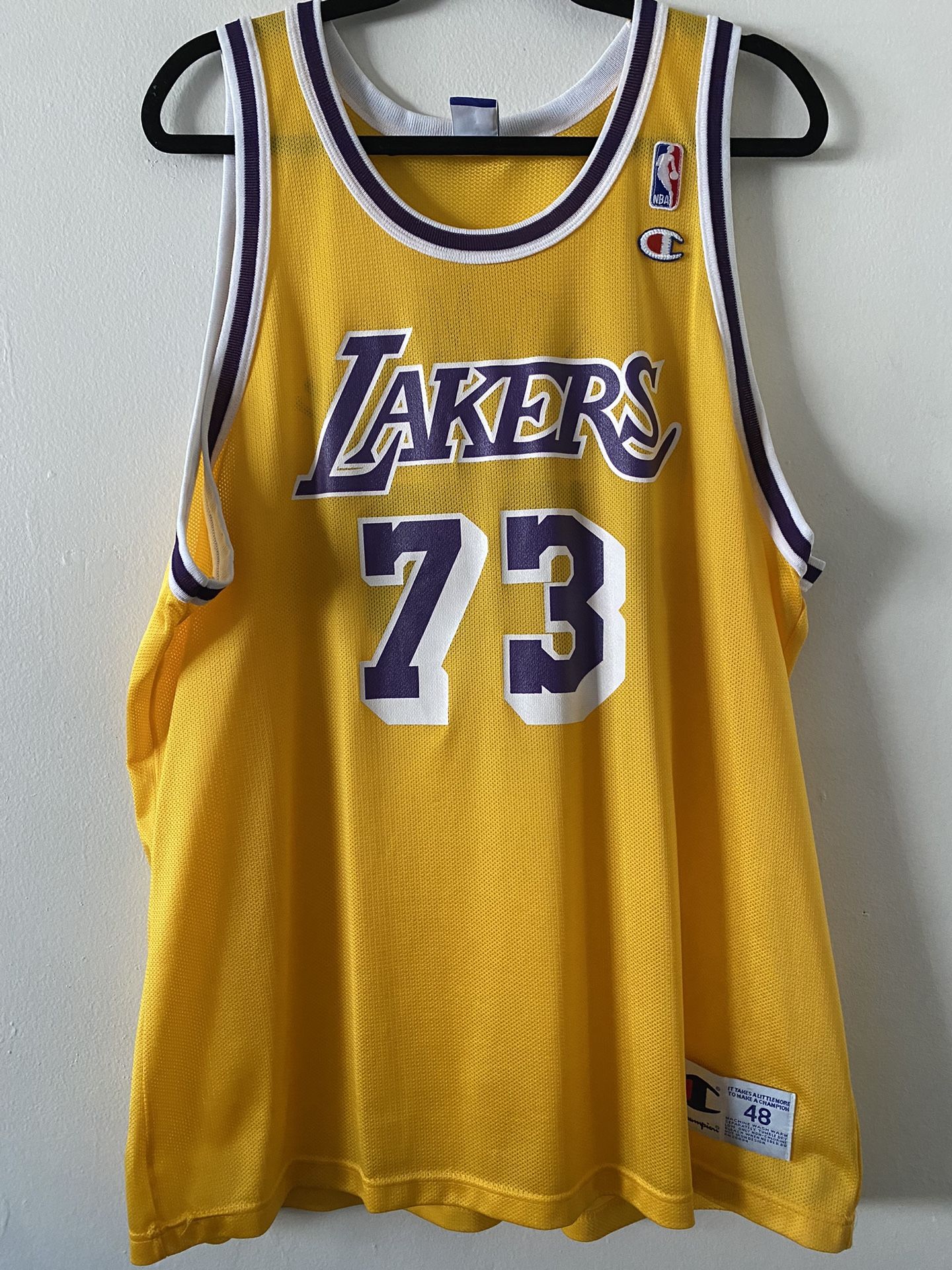 Dennis Rodman Los Angeles lakers gold champion jersey 48 XL