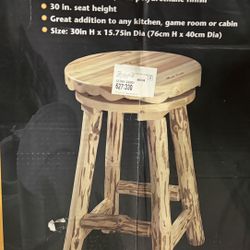 Solid Pine Swivel Stool 