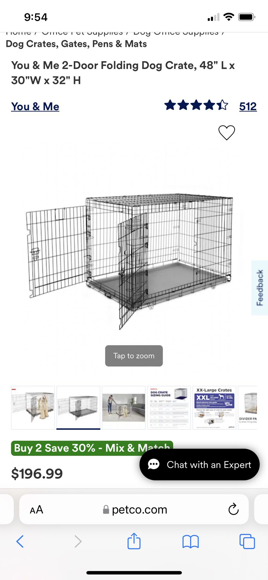 XXL 2 Door Dog Crate With Divider. Never Used Opened Box