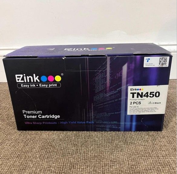 New ZINK TN450 Black Toner Cartridge - 2 Pack
