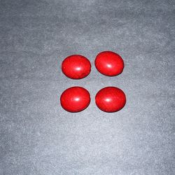 4 Piece Blood Red Large Beads Acrylic 
