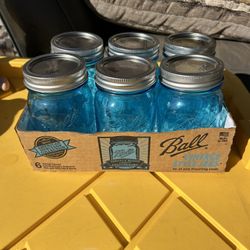 6 Pack 100th Anniversary Limited Edition Pint Size Ball Mason Jars.