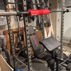 Weder Smith Machine Full Gym Workout With Bar And Weights