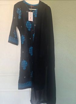 Indian Pakistani Tradition Designer Shalwar Kameez Embroidery Cotton