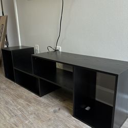 Modern Black Cube TV Stand