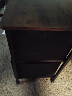 2 Drawer Fabric Dresser with Wood Top