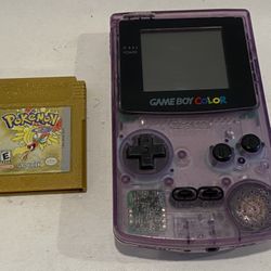 Atomic Purple Nintendo Gameboy Color Console With Pokemon Gold Version