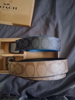 Coach Signature Reversible Belts – Set of Two