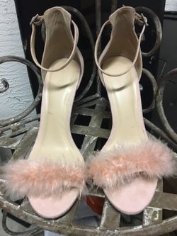 Fluffy pink heels