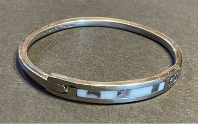 Vintage Mexican Hinged Alpaca Bangle
