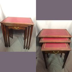Oldtowne Leather Top Nesting tables set