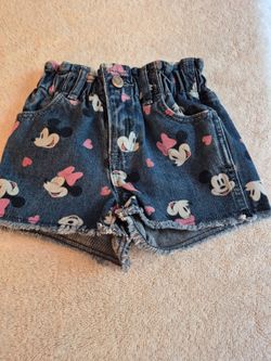 Kids Mickey Mouse Denim Shorts, Girl, 2t