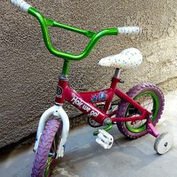 Trolls girls bicycle with training wheels