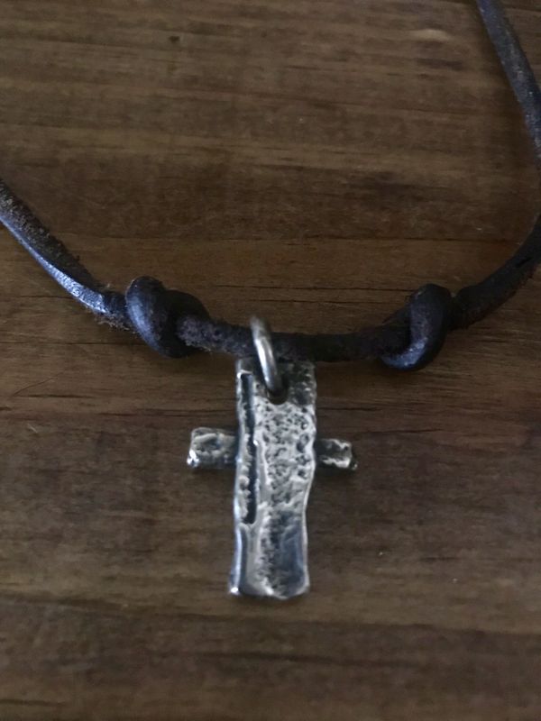 James Avery IMinus Cross Pendant on Leather Cord Retired James Avery