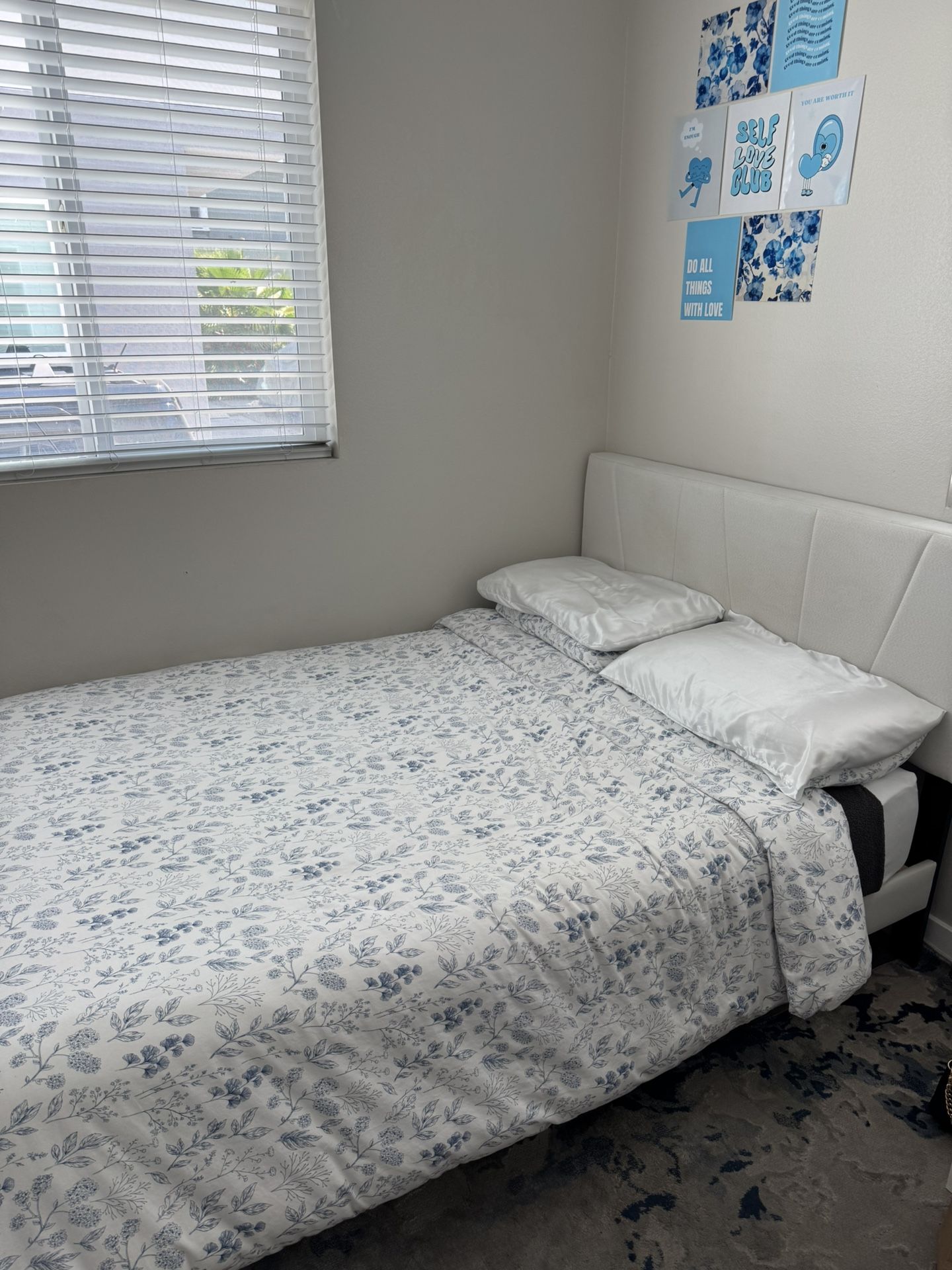 White Bed Frame & Mattress