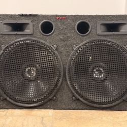 ROCKFORD FOSGATE DUAL 15” INCH CAR AUDIO SUBWOOFER BOX ENCLOSURE W/ TWEETERS