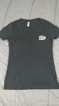NEXT LEVEL APPAREL - COORS BEER V-NECK T-SHIRT -SIZE L