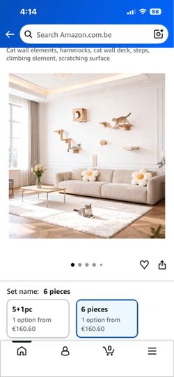 , Cat Climbing Wall, 6 Pieces Climbing Wall with Cat Houses