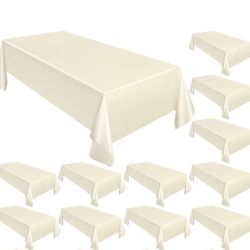 12 Pack Rectangular Ivory Table Cloths 