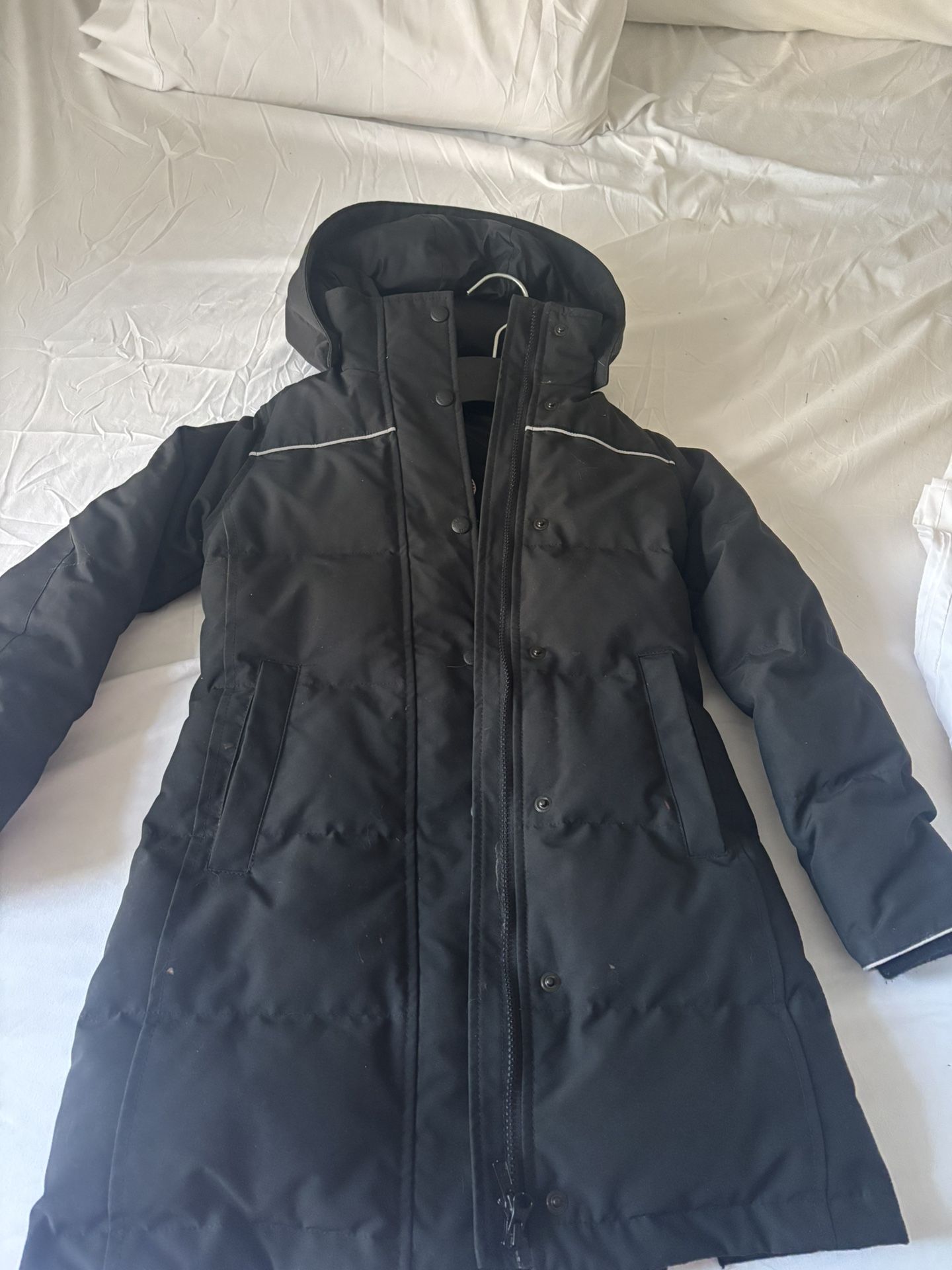 used long puffer parka / down-style coat for sale