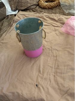 14” metal vase