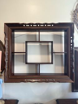Vintage Wood Wall Display Shadow Box Shelf