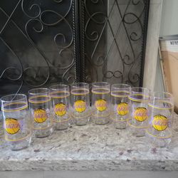 Los Angeles Lakers Set Of 8 Glass Tumblers 6" - NBA Basketball