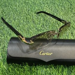 CARTIER GOLD/BLACK SUNGLASSES 