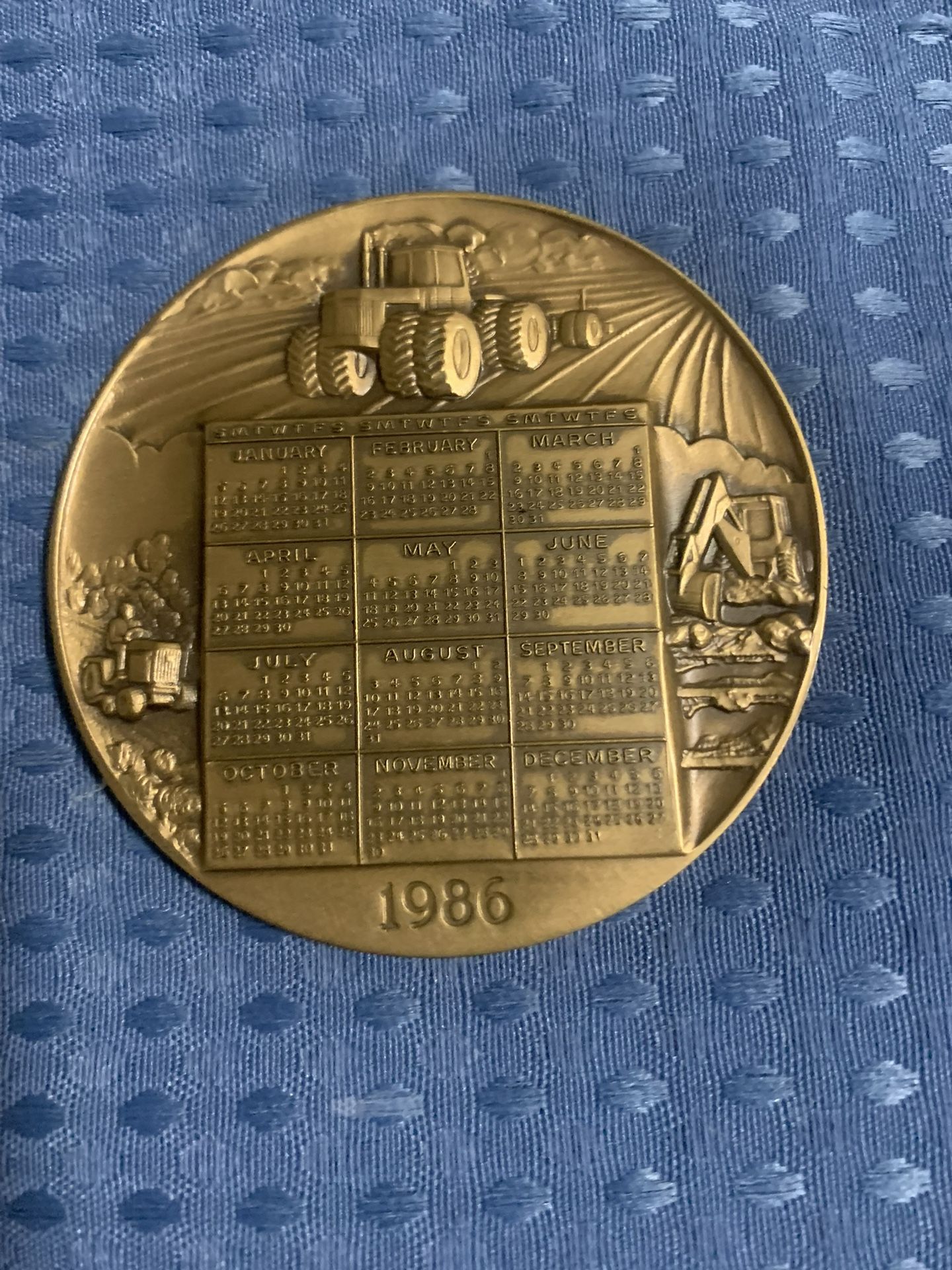 1986 John Deere Brass Calendar Medallion
