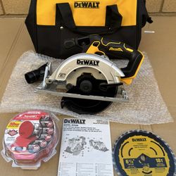 DEWALT 20V MAX 6-1/2 in. Sidewinder Style Circular Saw (Tool Only) AND 5 in. Sand Demon Assorted Discs