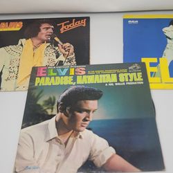 Three Elvis Presley Vinyl Records