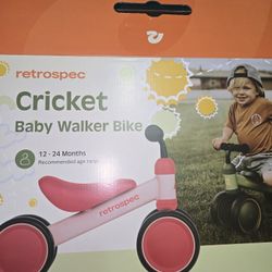 Retrospec Cricket Baby Walker Balance Bike with 4 Wheels for Ages 12-24 Months - Baby Toys & Toddler Toys for 1 Year Olds - Ride On Bicycle - Boys & G