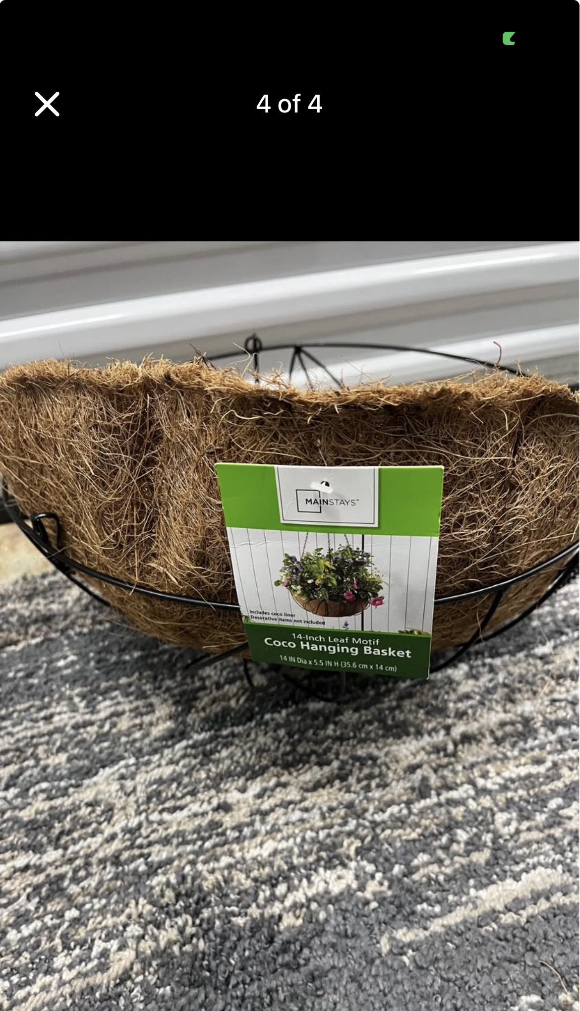Brand New Metal Planters w/ Coco Liners (3 Pieces Total)