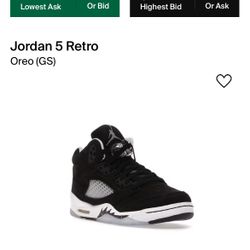 Jordan 5 Retro Oreo (GS)