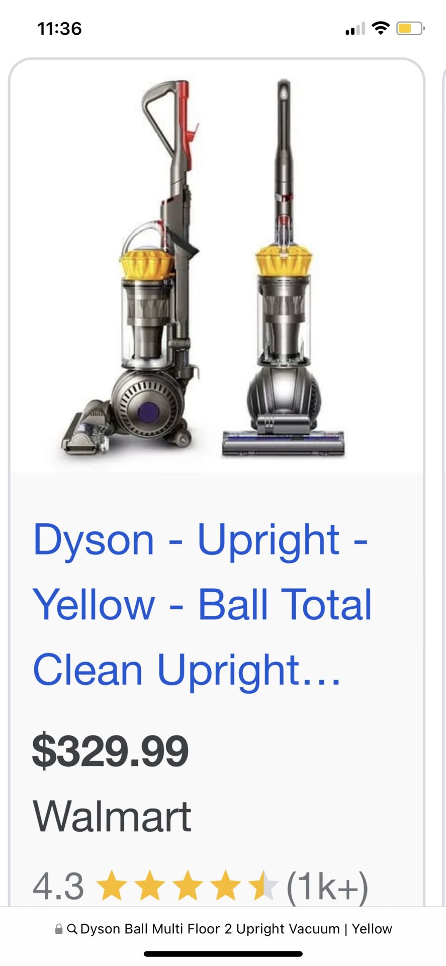 Dyson Ball Multi Floor 2 Upright Vacuum | Yellow | BRAND NEW IN BOX