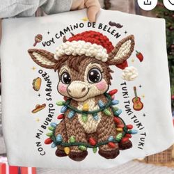 Faux Yarn Navidad Custom T Shirts 