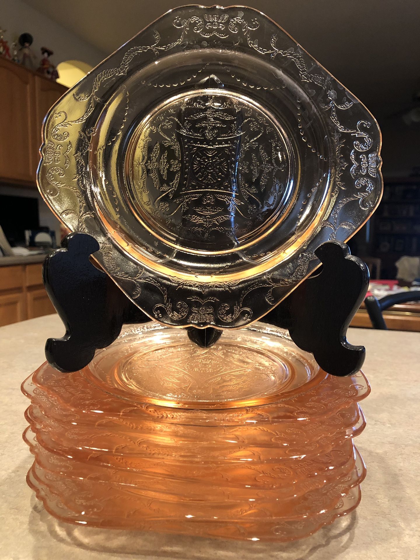 Vintage Peach Depression Recollection Madrid Salad Plates