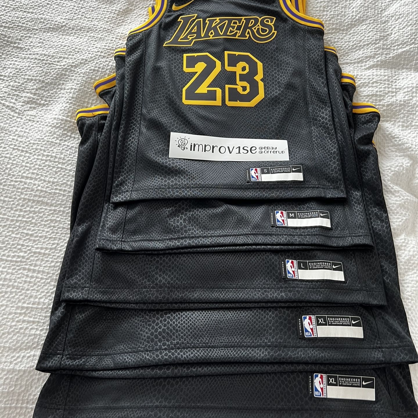 Nike LeBron James LA Lakers City Jersey Black Mamba Swingman Youth