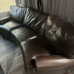 Couch Leather Seat, Brown