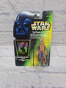 Star Wars Power of the Force Green Holo Saelt-Marae Yak Face Battle Staff 1997