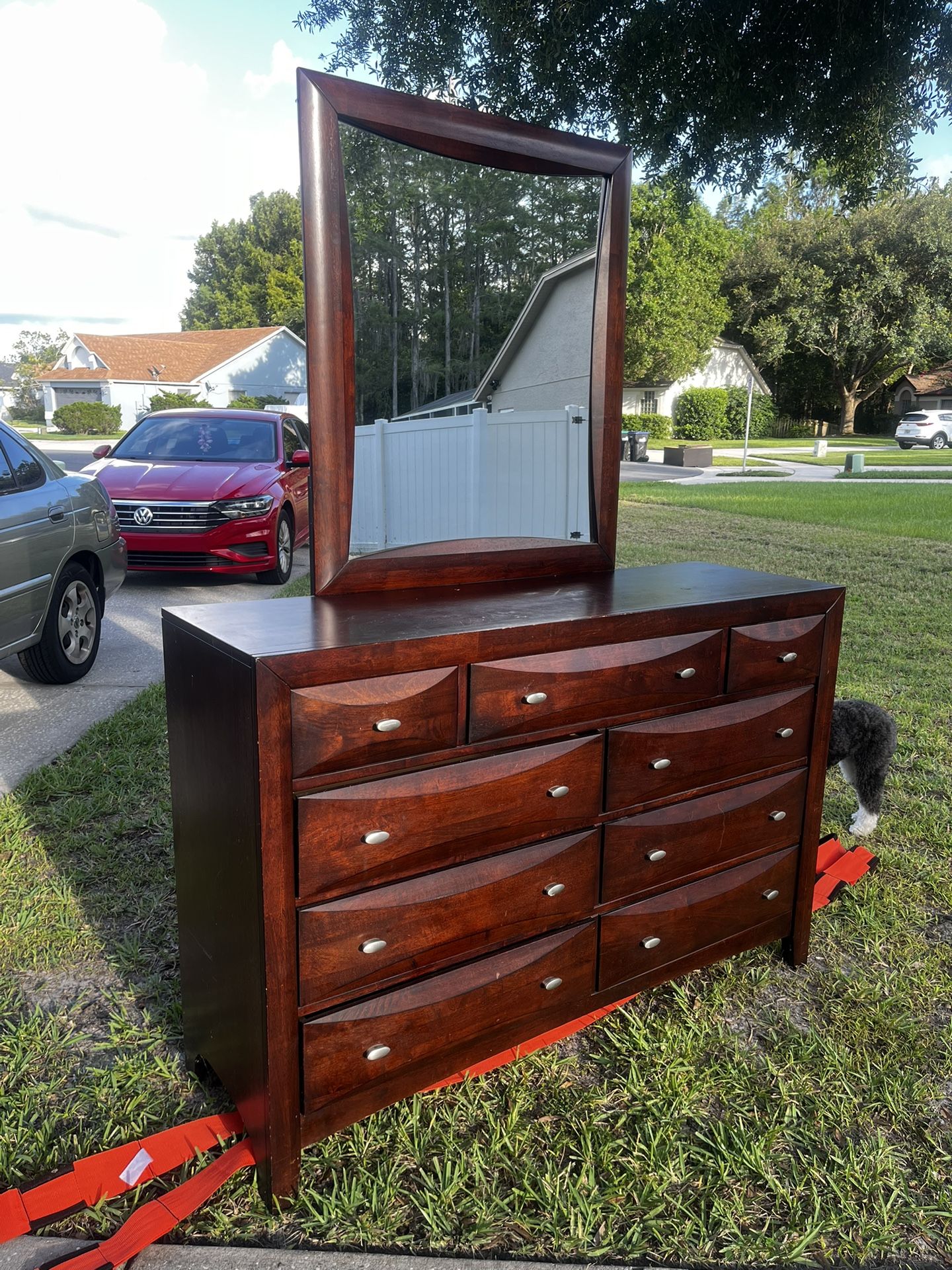 Wood Dresser With Mirror